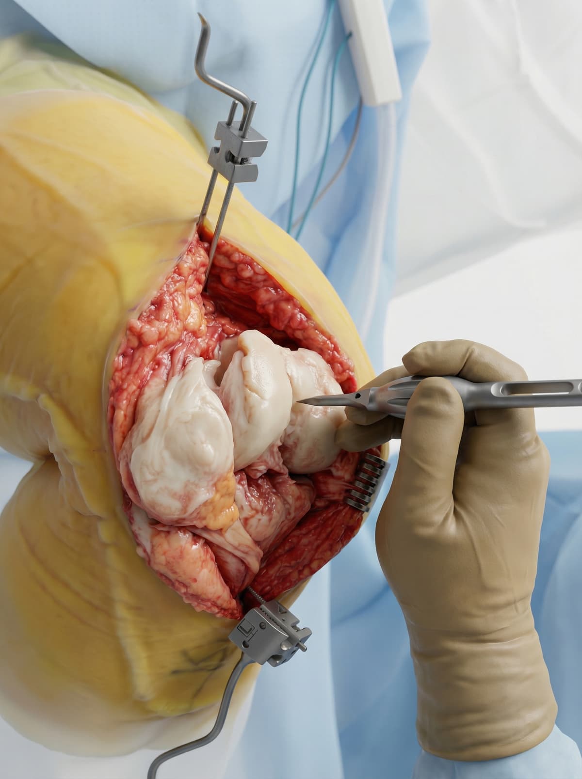 Knee surgery in Ultra-Realistic Animation style